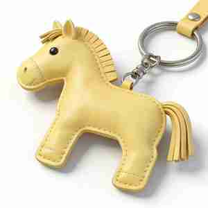 Crazy Horse Leder Schlüsselanhänger Cartoon-Form Pony-Form Einfacher Echtleder-Schlüsselanhänger - Product Image 4