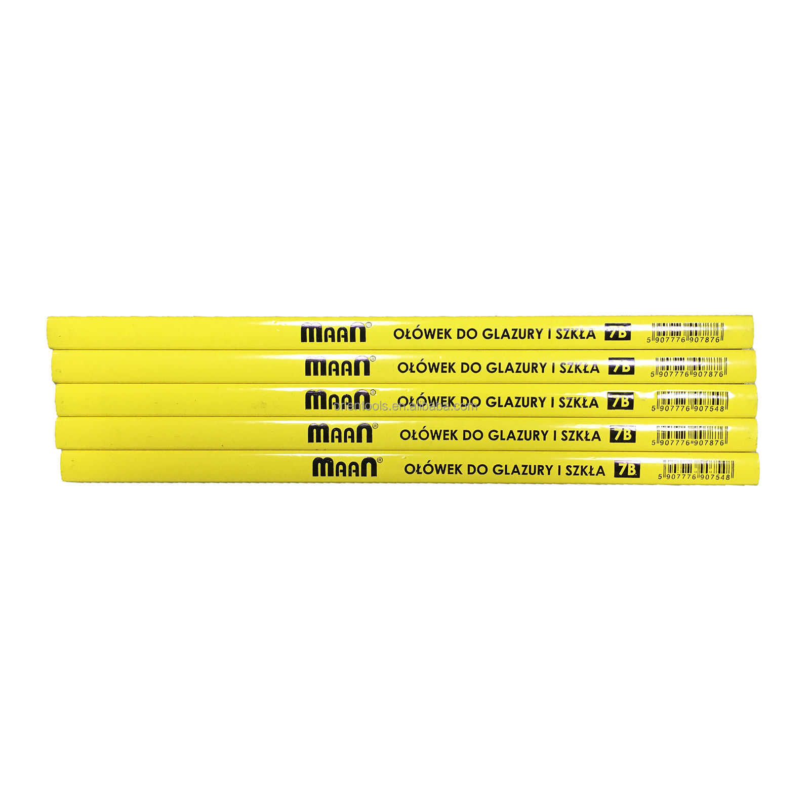 Set of 7Inch Yellow HB Wooden Carpenter Pencils Bulk Packaging| Alibaba.com, image size:1600x1600