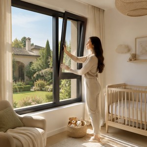 Fenêtre à battant simple en verre et métal, idéale pour les locataires, sécurisée, pour une ventilation optimale et une éclairage naturel, petite, économique, installation facile, simple et pratique. - Product Image 2