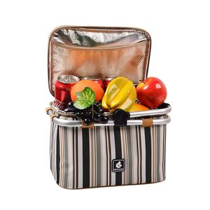 ตะกร้าปิกนิกกลางแจ้งแบบพับได้ กล่องเก็บความร้อนแบบพกพา กระเป๋าเก็บความร้อนแบบพกพา - Product Image 1