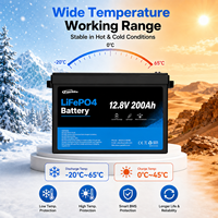 Batterie au phosphate de fer et de lithium PST 12,8 V 200 Ah à longue durée de vie pour système de panneaux solaires, camping-car, bateau, caravane et alimentation hors réseau