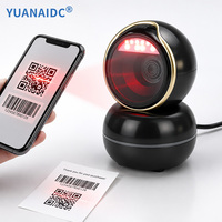 Escáner de Códigos de Barras Omnidireccional 2D YUANAIDC, Lector de Códigos QR de Escritorio, Automático, Manos Libres, USB, para Sistemas POS de Minoristas