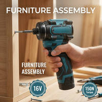 Tournevis électrique sans fil au lithium-ion 16V sans balais 150Nm 1800RPM pour usage industriel et bricolage