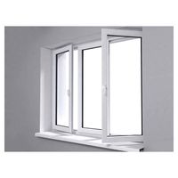 Ventana Abatible de UPVC Extruido con Gran Visibilidad, Antideformación, Larga Vida Útil, para Arquitectura Residencial