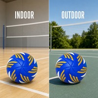 Ballon de volley-ball d'entraînement personnalisé taille 5 bleu jaune en PU souple thermocollé 260-280g avec logo OEM en gros