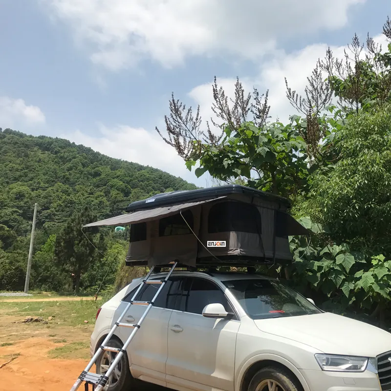 ENJOIN 다크 그레이 4 윈도우 2 도어 유리 섬유 캠핑 하드 쉘 4x4 SUV 자동차 탑 지붕 텐트 판매