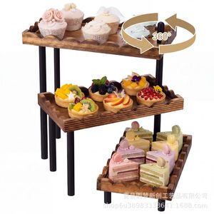 ชั้นวางขนมหวานไม้แบบข้ามพรมแดน, ชั้นวางคัพเค้กและผลไม้แบบหมุนสำหรับงานปาร์ตี้, ชั้นวางเค้กหลายชั้นและโต๊ะวางขนมหวาน - Product Image 5