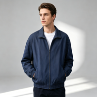 Collection Automne 2026 – Blouson Bomber Homme Rayé Imprimé Dégradé Respirant Style Américain Décontracté Grande Taille