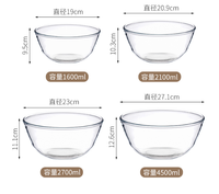 Bol en verre borosilicate transparent, durable, épais, idéal comme cadeau d'affaires, non toxique