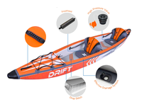 Kayak gonflable portable en PVC Drop Stitch, best-seller, pour 2 personnes, avec pont pneumatique haute pression, idéal pour le tourisme, le pagaie et la pêche