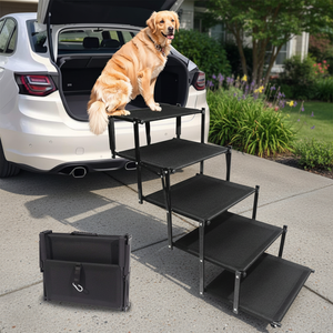 Tragbare Leichte 1200D Oxford-Stoff Hundeleiter Faltbare Camping-Hundetreppe Rampe Auto Klappbare Stufentreppe für Draußen - Product Image 1
