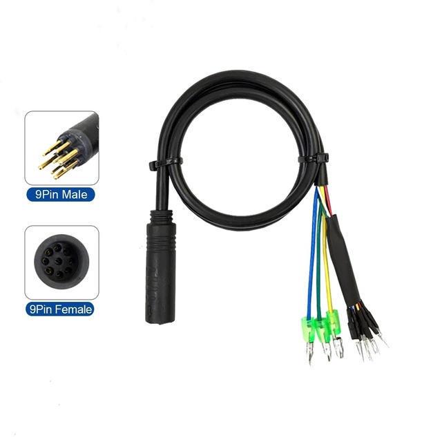 9 Pin Julet Wheel Hub Motor Waterproof Cable 60/130/160CM E-bike Motor Extension Cable for Electric Bike Bicycle Accessories