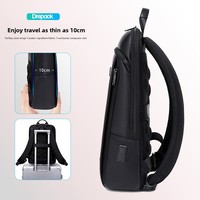 Sac à dos pour ordinateur portable en PU haut de gamme pour homme, étanche, avec port de chargement USB, idéal pour les voyages d'affaires et l'export (marque privée)