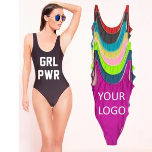 2023 Ropa De Bano y Women's Sexy Backless Solid Swimsuit Bikini Recycled Fabric Swimwear