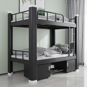 Dortoir de l'école 2 couches en acier double Decker lit en métal avec armoire de rangement inférieure - Product Image 4