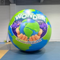 Ballon gonflable géant en PVC de 3 m avec logo personnalisé éclairé par LED, globe terrestre étanche, décoration pour événements religieux/promotion de marque/fête