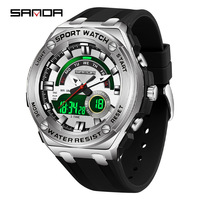 Sanda jam tangan pria Led Digital, jam tangan pria anti air, jam tangan olahraga Digital, Led, jam tangan Quartz Analog, jam tangan pria anti air, Reloj Hombre, 3190