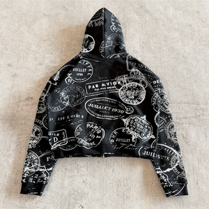 Veste en coton French Terry à impression intégrale personnalisée, lavage à la pierre, poids lourd, fermeture éclair, pour homme - Product Image 4