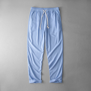 Soft Breathable Fabric Elastic Waist Drawstring Side Pockets Daily Casual Streetwear Loose Fit <strong>Cuffed</strong> Ankle Mens Jogger Pants - Product Image 3