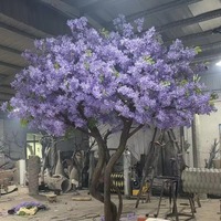 Arbre artificiel en fleurs de cerisier violet, grand format, fait main, écologique, pour événements extérieurs, mariages, remises de diplômes, centres commerciaux - Vente en gros