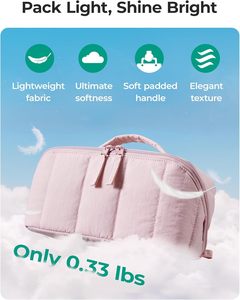 Tas <span class=keywords><strong>Makeup</strong></span> Puffer dengan Kompartemen, <span class=keywords><strong>Organizer</strong></span> Kosmetik Bentuk Rumah yang Lucu, Tas Perlengkapan Mandi Perjalanan Berlapis Tahan Air - Product Image 5