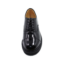 Sepatu Safety Oxford Slip-On Mengkilap untuk Pria dengan Lapisan Kulit Seperti Cermin