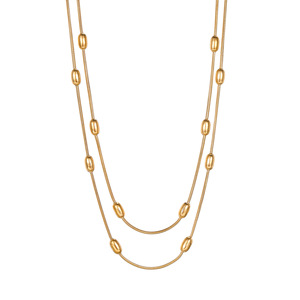 Collar Gargantilla QUSEDINY de Acero Inoxidable Chapado en Oro de 18K con <span class=keywords><strong>Cadena</strong></span> de Eslabones y Dije Geométrico en Forma de Corazón, Estilo Moderno y Actual - Product Image 1