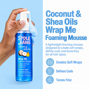 Organic Foaming Wrap <b>Mousse</b> with Strong Hold <b>for</b> Natural & Relaxed <b>Hair</b>-Curl Definition Shine Body & Frizz Control - Product Image 4