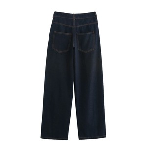 Denimblaue, atmungsaktive Jeans mit mittlerer Taille, gerader Schnitt, Vintage-Stil, lässige Mode, volle Länge, Reißverschluss für Damen, Frühling, Sommer, Herbst - Product Image 2