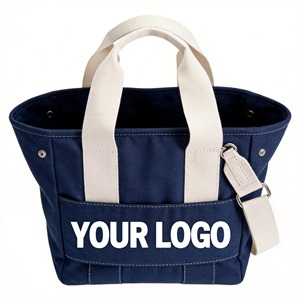 Low MOQ Custom Logo High Quality Cotton/Canvas Tote Bag with Long Handle and Trolley <b>Case</b> for Computer & Travel Use - Product Image 1