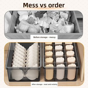 Joybos đa cảnh sử dụng sock ngăn kéo tổ chức rõ ràng chia vớ hộp lưu trữ - Product Image 3