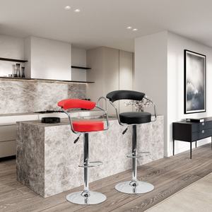 Taburete de Bar Moderno de Metal, Asiento Alto Tapizado, Estilo Americano Rústico, Silla Alta Blanca/Marrón para Comedor, Hotel, Barra, Isla, Hogar - Product Image 3