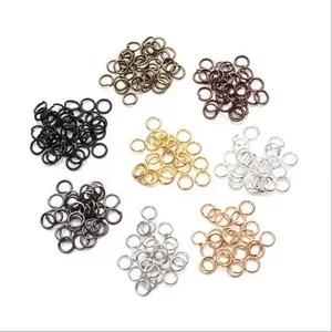 Closed iron ring handmade flat connection diy nail art charm accessories closed ring gold/silver/white nail art charm jewelry