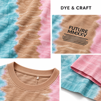 T-shirt Tie-Dye Color Block Pastel en Gros, Vêtements de Sport pour Hommes, T-shirt Oversize en Coton, Fabricant OEM ODM Marque Privée pour les Marques