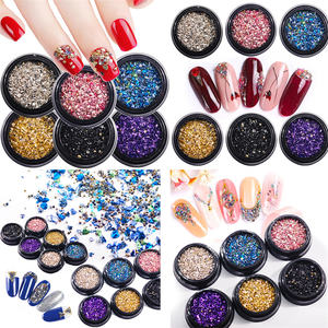 Hisenlee 200克碎玻璃不规则石头块状亮片彩虹色薄片DIY美甲2-4毫米花瓶填充爱心风格 - Product Image 6