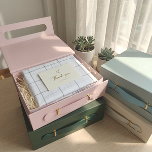 Premium <b>Bedding</b> Presentation Case with PU Handle | Rigid Magnetic Folding <b>Box</b> - Product Image 1