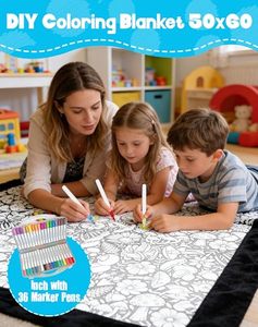 Europe Solid Color-In <strong>Blanket</strong> for Kids Adults Oversized <strong>Wearable</strong> Craft Kit Permanent Marker Design Sherpa <strong>Fleece</strong> Machine - Product Image 2