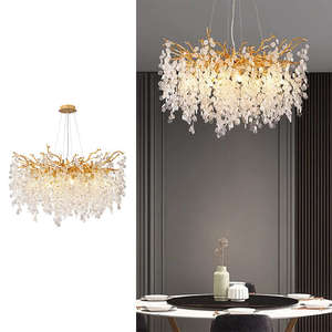 Modern Custom Decor <b>black</b> Lustre-Salon Crystal Large <b>Pendant</b> <b>Lights</b> large ceiling luxury <b>gold</b> crystal chandeliers - Product Image 6