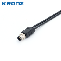 Câble en Y KRONZ M12 4P avec connecteur mâle vers deux câbles à extrémités libres 3M, étanche IP67, répartiteur en Y pour capteurs et actionneurs industriels
