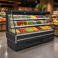 Vitrine Réfrigérée Semi-Verticale Commerciale 1,5 m à Accès Facile pour Supermarché, Boissons, Fruits et Légumes