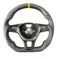 Volant plat personnalisé en cuir et fibre de carbone pour VW Golf 5 MK6/MK7/MK8 Jetta Passat B8 Polo pour GTI Amarok V6 T6 Variant