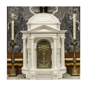 Mesa de Altar de Piedra de Mármol de Lujo con Diseño Personalizado, Tabernáculos de Mármol Blanco para <span class=keywords><strong>Iglesia</strong></span> Católica - Product Image 1