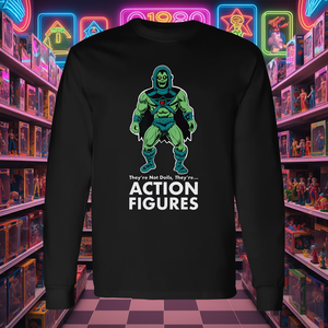 Camiseta de manga larga con estampado de figuras de acción de los años 80: No son muñecas, son figuras de acción - Product Image 3