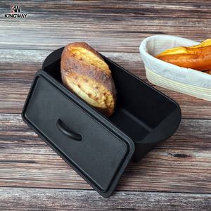 Precio de fábrica Cocina Restaurante Cocinar Hornear Rectángulo Olla de pan de hierro fundido Sartén antiadherente con tapa - Product Image 2
