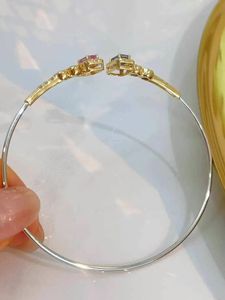 Xinfly Wholesale 18k Yellow GOld Natural Color Sapphire Real Diamonds Line <b>Bangle</b> <b>Bracelet</b> - Product Image 4