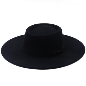 New Vintage Fedora Men Wool Wide Brim Top inverno autunno Chapeau Black Church Bowler Ladies women's Jazz Hats - Product Image 1