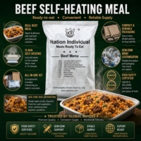 Repas de survie MRE 24 heures, prêt à manger, 908g, options de menu au bœuf BDH, riz instantané