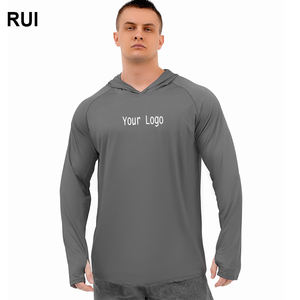 RUIQUWIN 2025 camisas informales de manga larga con capucha transpirables para hombre UPF50 + Spandex/poliéster de secado rápido antibacteriano para exteriores - Product Image 1