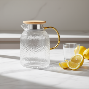 Jarra de Agua de Vidrio de Gran Capacidad con Tapa de Rosca, Apta para Lavavajillas, Diseño Minimalista para Uso en la Cocina - Product Image 2