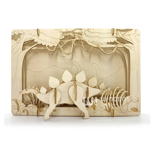 नए शिल्प स्टेगोसॉरस लकड़ी थिएटर पहेली अनुकूलन योग्य पोस्टकार्ड रोमन पेपैबेज़ा 3 डी डायनासोर लकड़ी के डायनासोर - Product Image 2